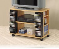 TV Stand and Cart in Natural Oak