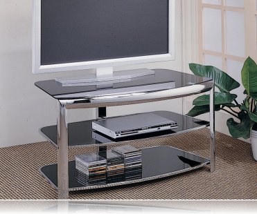 Tempered Glass Chrome TV Stand