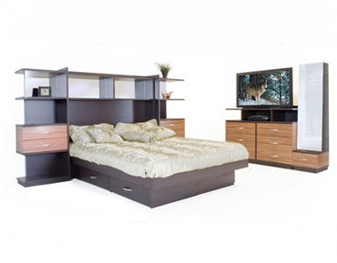 Opus Bedroom Queen Pier W Platform Media Dresser Bedroom