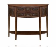 Lisbon Two Drawer Demilune Consol Table