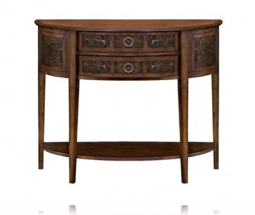 Lisbon Two Drawer Demilune Consol Table